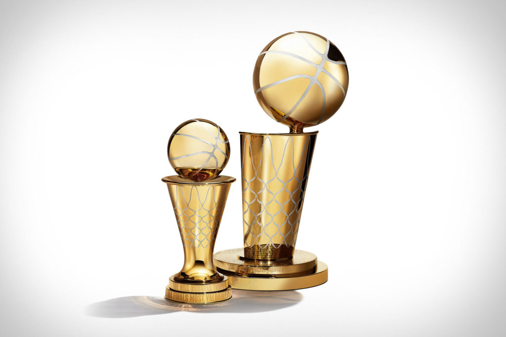 2021 NBA Finals Larry O'Brien Trophy Awarded in Louis Vuitton Trophy Trunk